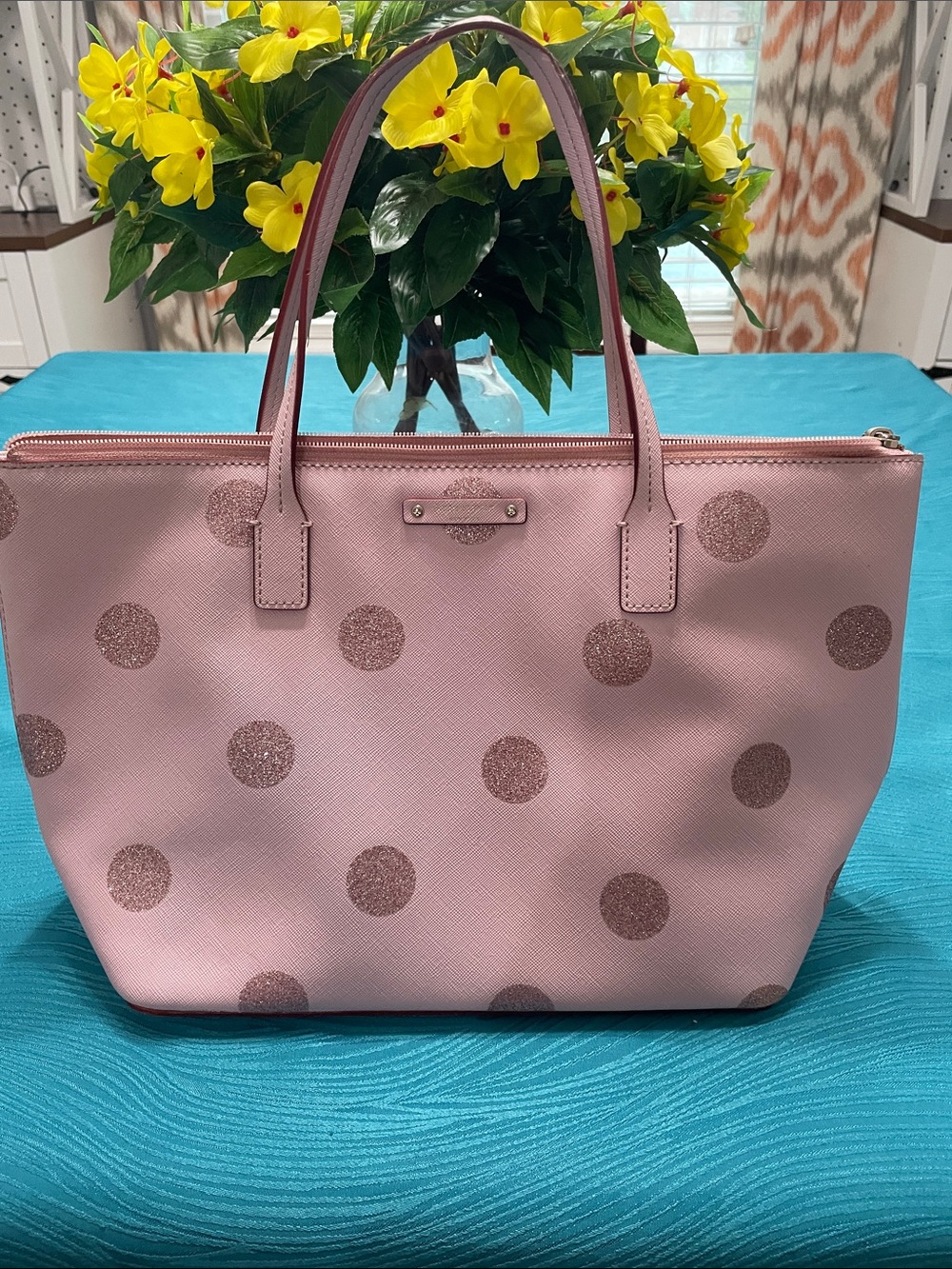 kate spade Pink Polka Dot Glitter Tote